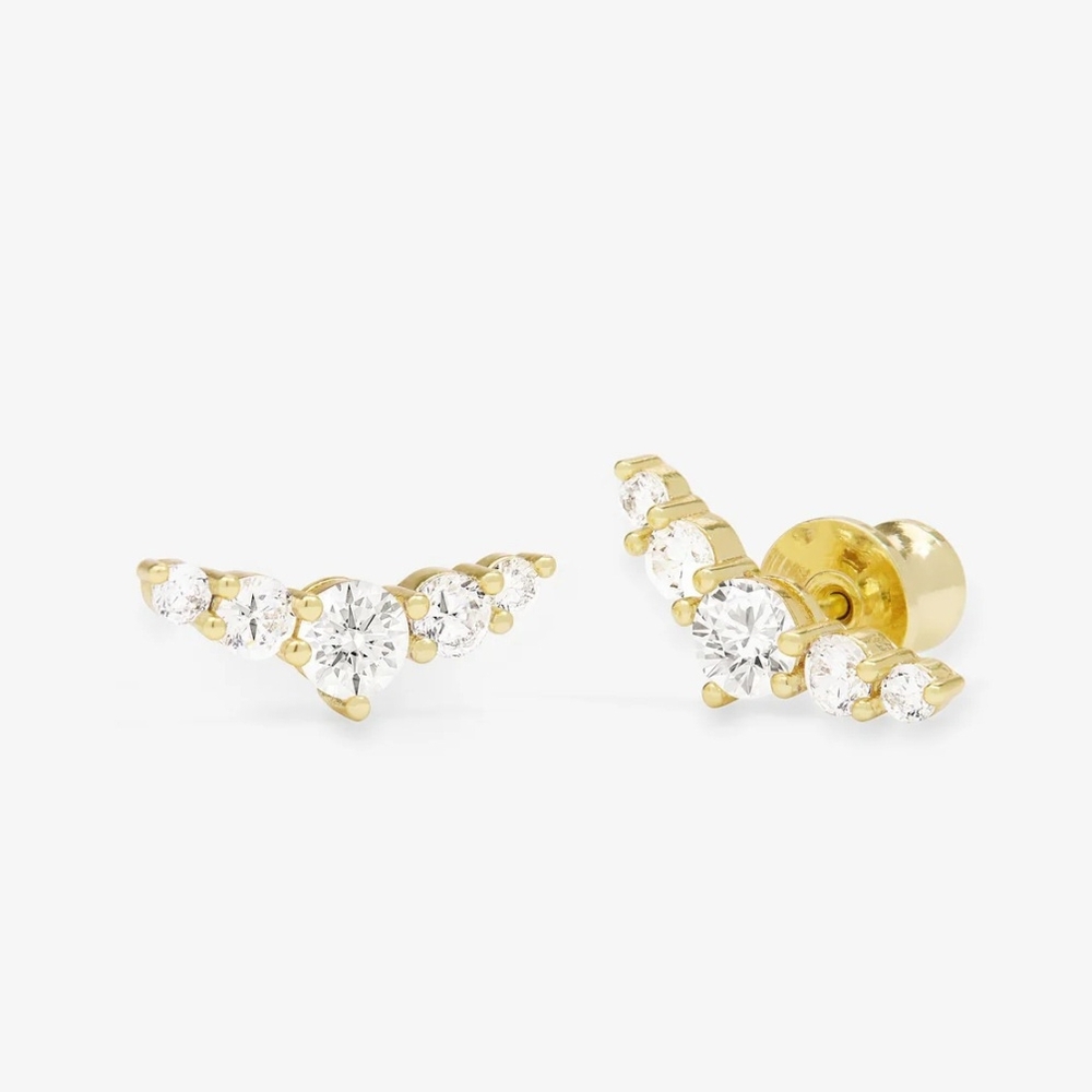 Elegant Gold Stud Earrings